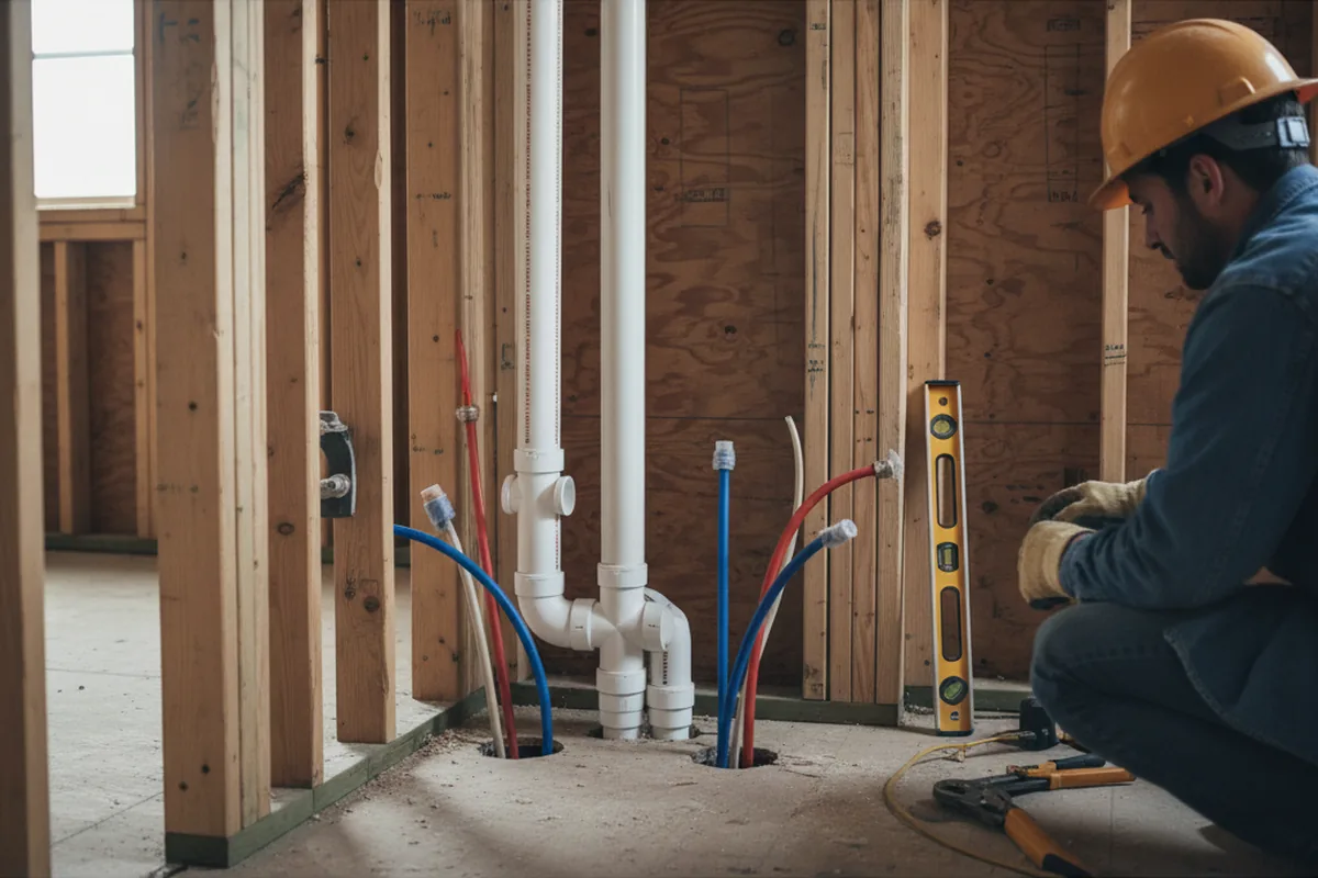 Drain and supply rough-in during Garbage Disposal Repair in Centrahoma